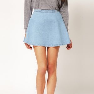 American Apparel Light Jean Skater Skirt